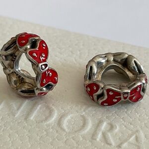 Two Pandora Minnie Mouse spacers